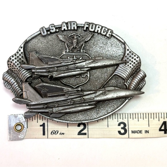 Vintage 1982 Bergamot Brass Works U.S. Air Force 3D Pewter Belt Buckle Patriotic - Picture 6 of 7